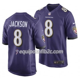Camiseta Hombre NFL Baltimore Ravens Lamar Jackson 8 Nike Púrpura